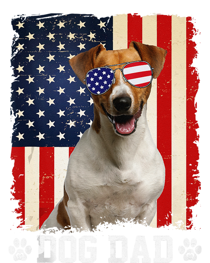 Cool Jack Russell Terrier Dog Dad American Flag FatherS Day T-Shirt