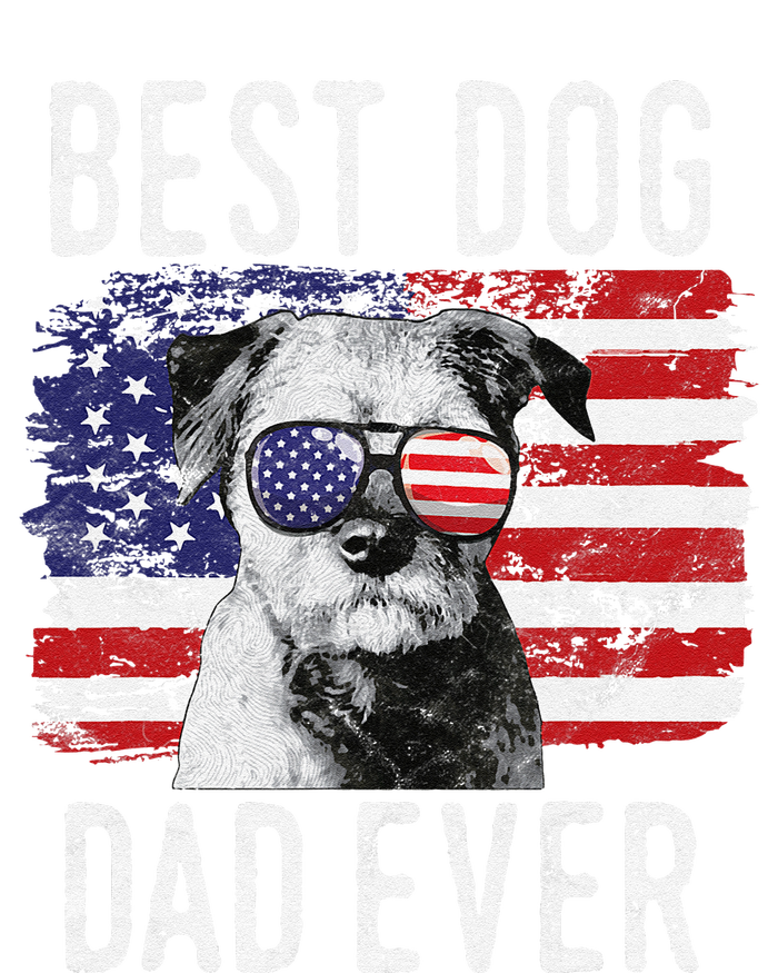 American Flag Best Dog Dad Ever Border Terrier Usa T-Shirt