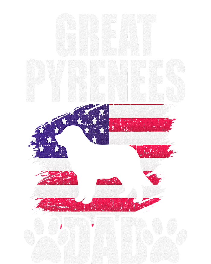 Great Pyrenees Dad Dog Lover American Us Flag T-Shirt