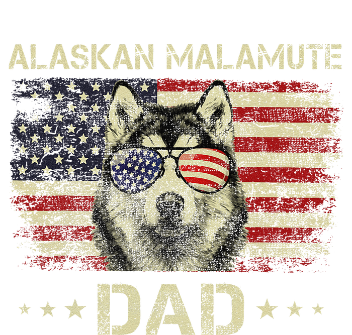 Alaskan Malamute Dad Dog Lovers American Flag 4th Of July Long Sleeve Shirt