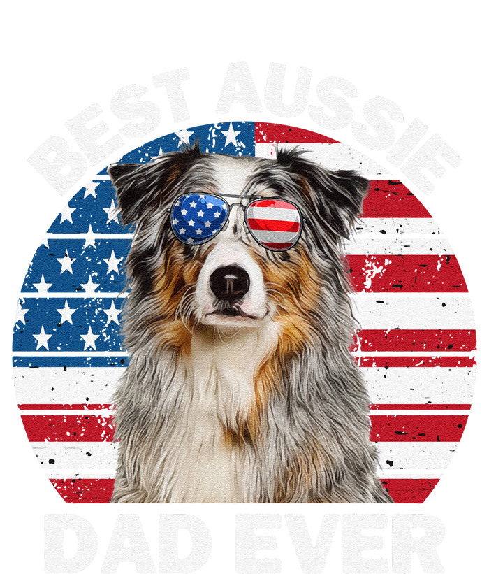 Aussie Dad American Flag Australian Shepherd Dog Lover T-Shirt