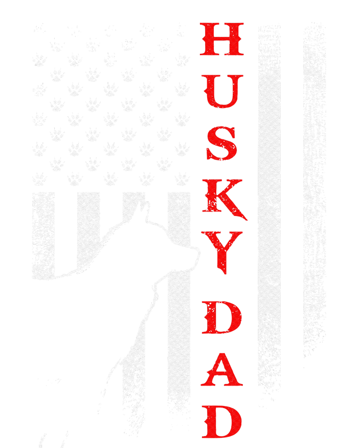 Vintage Usa American Flag Siberian Husky Dog Dad Silhouette T-Shirt