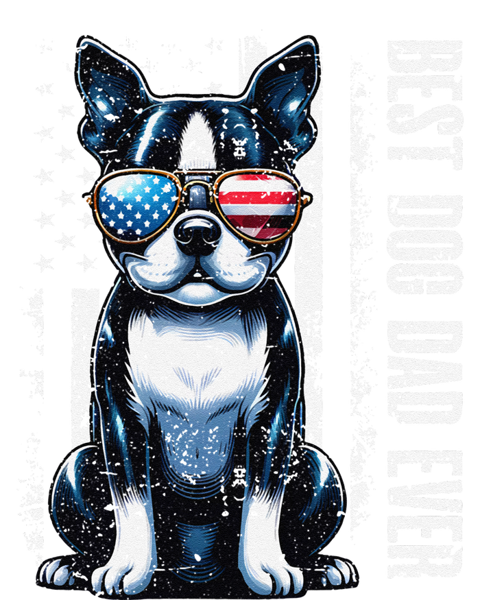 Boston Terrier Best Dog Dad Ever American Flag Vintage(2) T-Shirt