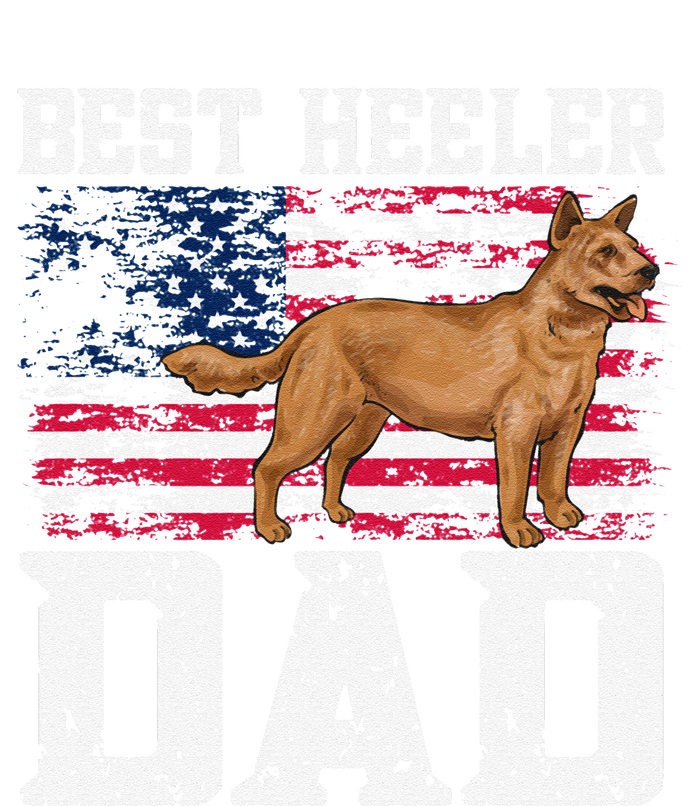 Best Red Heeler Dad American Flag Australian Cattle Dog T-Shirt