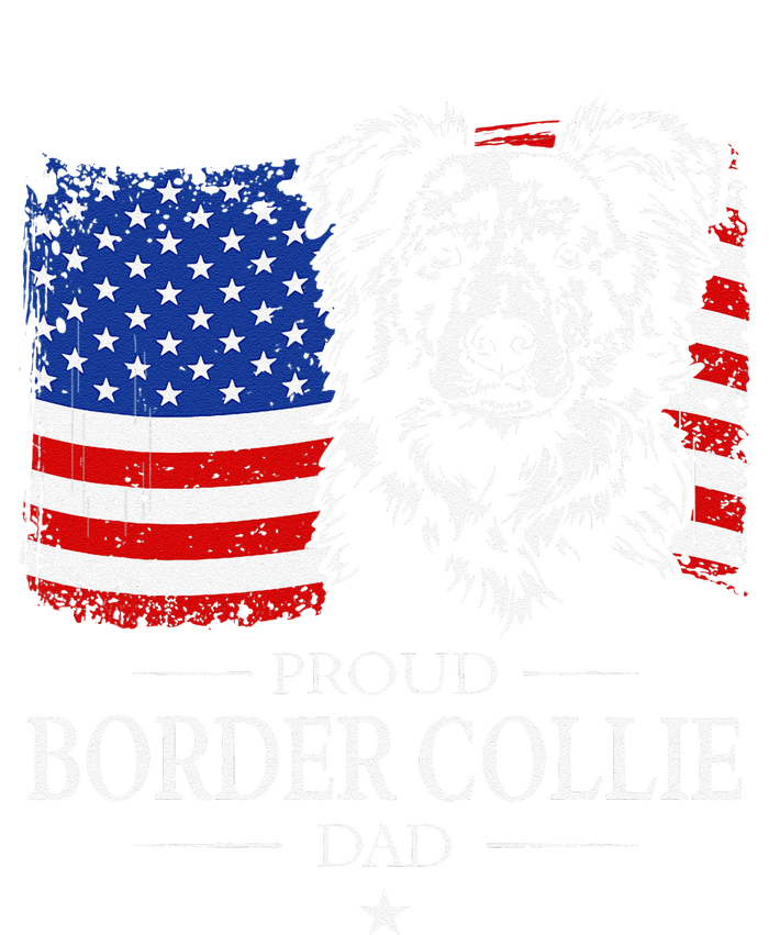 Proud Merle Border Collie Dad American Flag Patriotic Dog T-Shirt