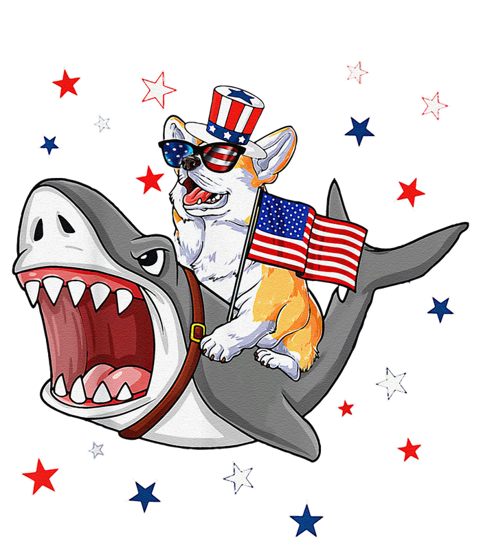 Corgi Shark 4th Of July Dog Mom Dad Puppy Lover T-Shirt