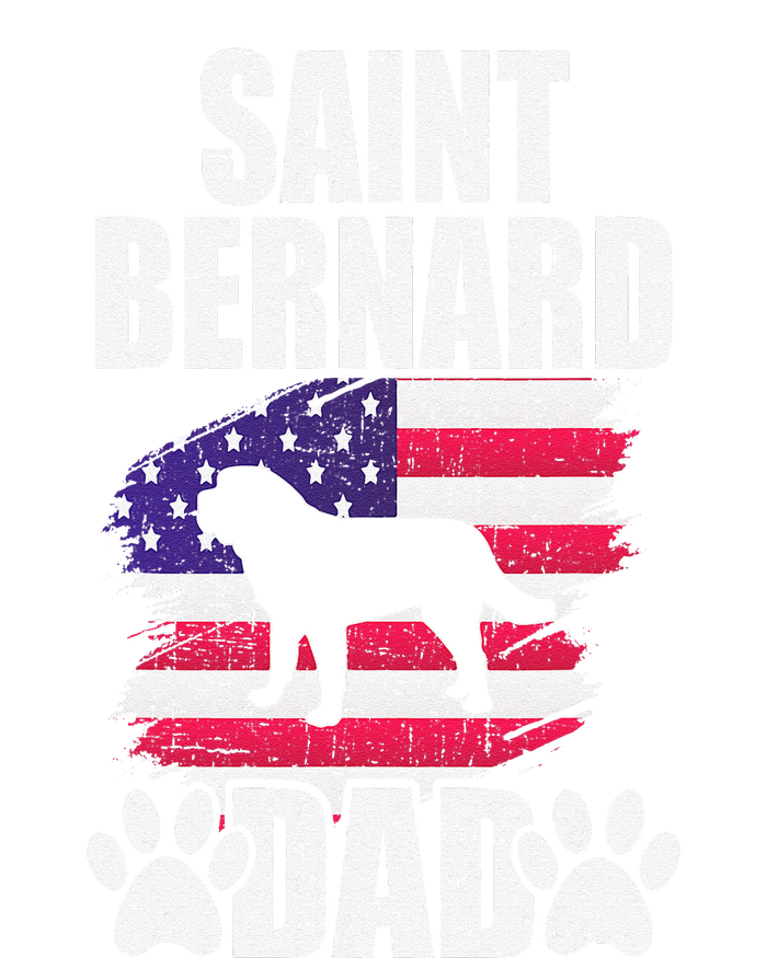 Saint Bernard Dad Dog Lover American Us Flag Yupoong Adult 5-Panel Trucker Hat