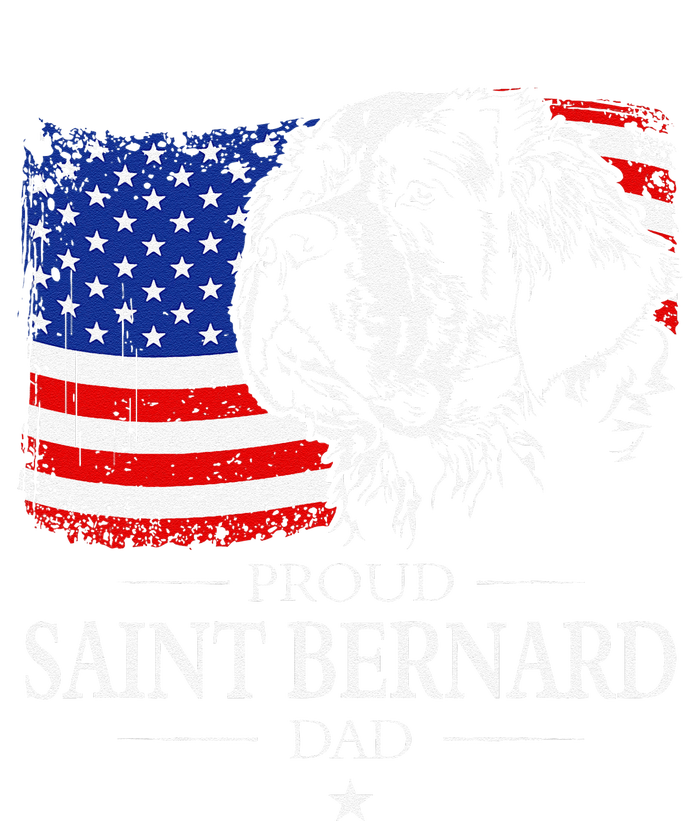 Proud Saint Bernard Dad American Flag Patriotic Dog Gift T-Shirt