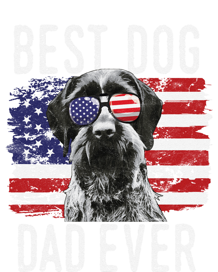 American Flag Best Dog Dad Ever German Wirehaired Pointer Long Sleeve Shirt