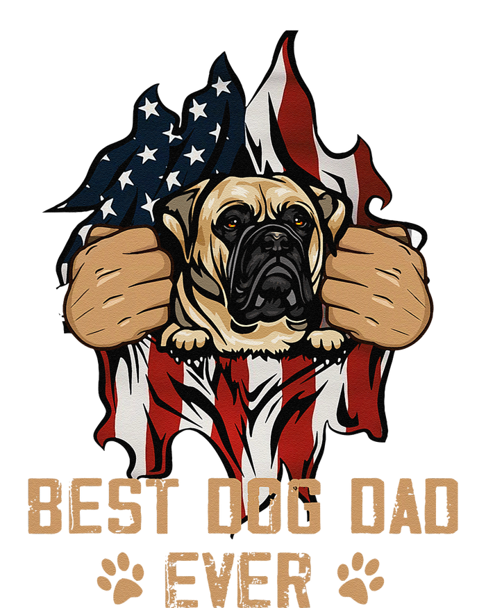 Best Dog Dad Ever Bullmastiff Dog American Flag 4th Of July T-Shirt