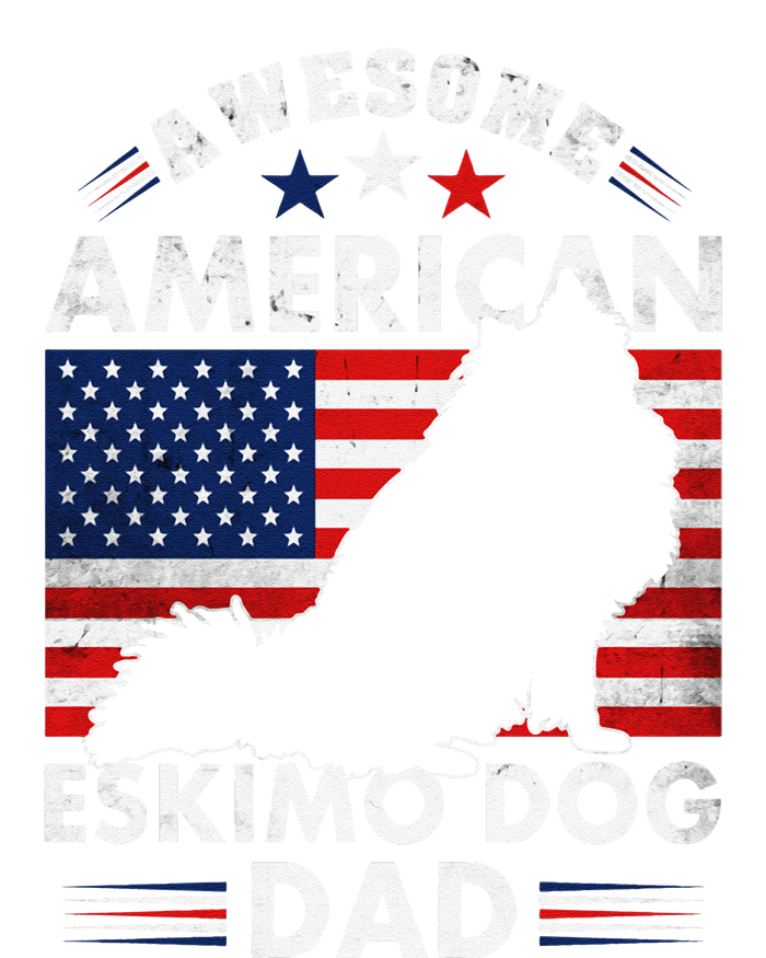 American Eskimo Dog Dad Owner Usa Flag 4th Of July America T-Shirt