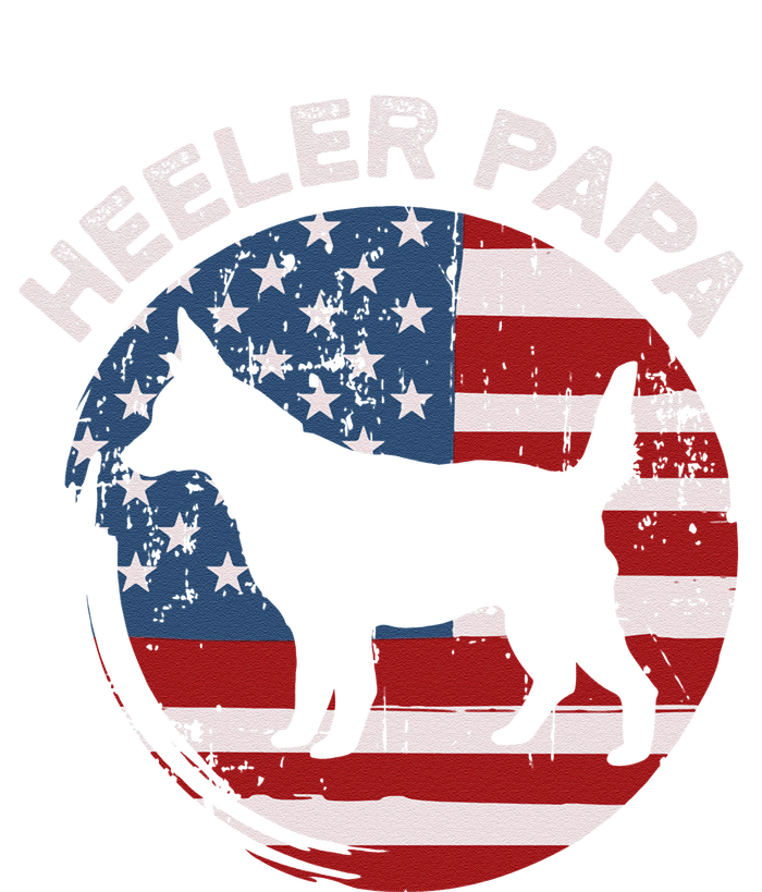 American Flag Blue Heeler Papa Red Australian Cattle Dog Dad T-Shirt