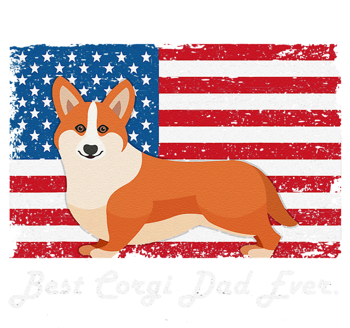 Corgi Dog Dad Ever American Flag Dog Lover Gift T-Shirt