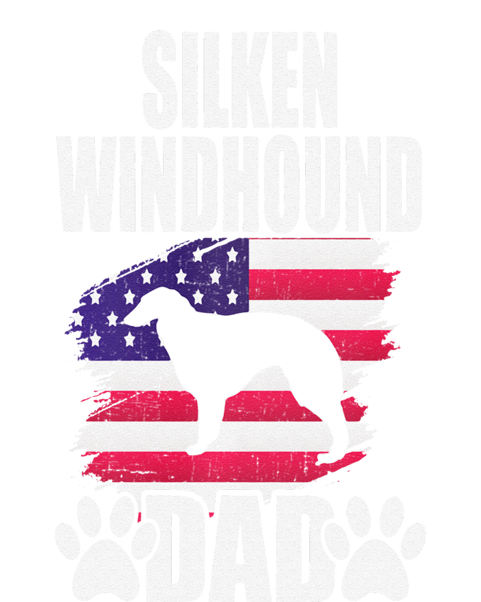 Silken Windhound Dad Dog Lover American Us Flag T-Shirt