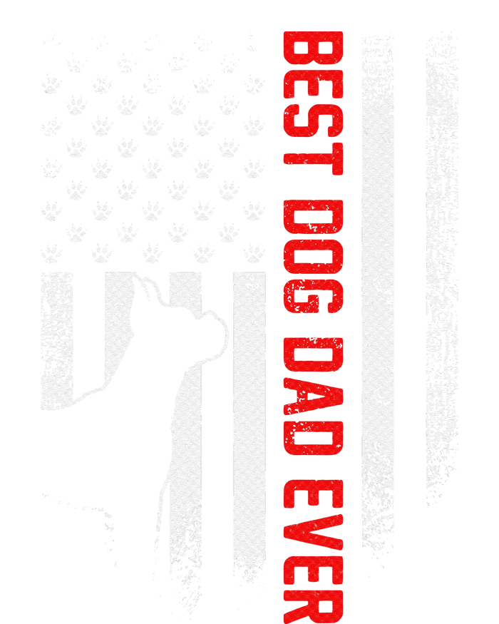 Vintage Usa American Flag Best Boxer Dog Dad Ever Silhouette T-Shirt