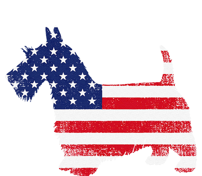 Scottish Terrier Dog Dad Mom Silhouette American Flag T-Shirt