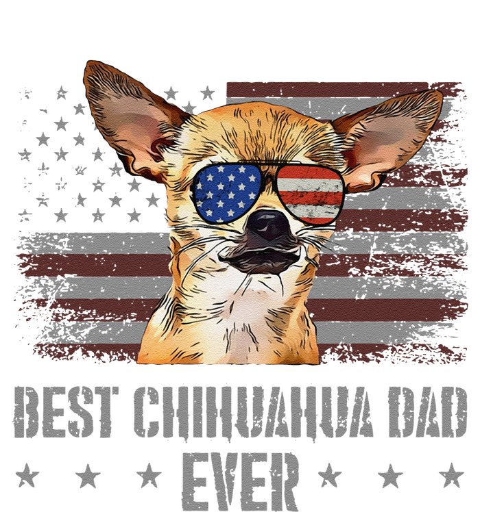 Chihuahua Best Dog Dad Ever Retro Usa American Flag T-Shirt