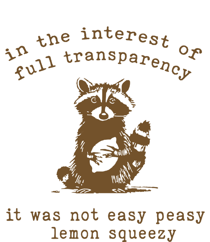 In The Insterest Of Full Transparency Funny Retro 90 Raccoon Cropped Pullover Crew