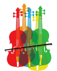 Multicolored Violins Birthday Gift For Musicians T-Shirt