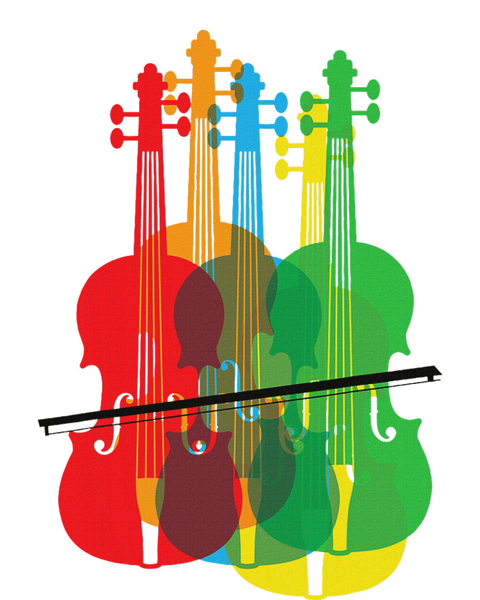 Multicolored Violins Birthday Gift For Musicians T-Shirt