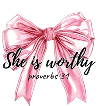 She Is Worthy Bow Women Christian Christian Coquette T-Shirt