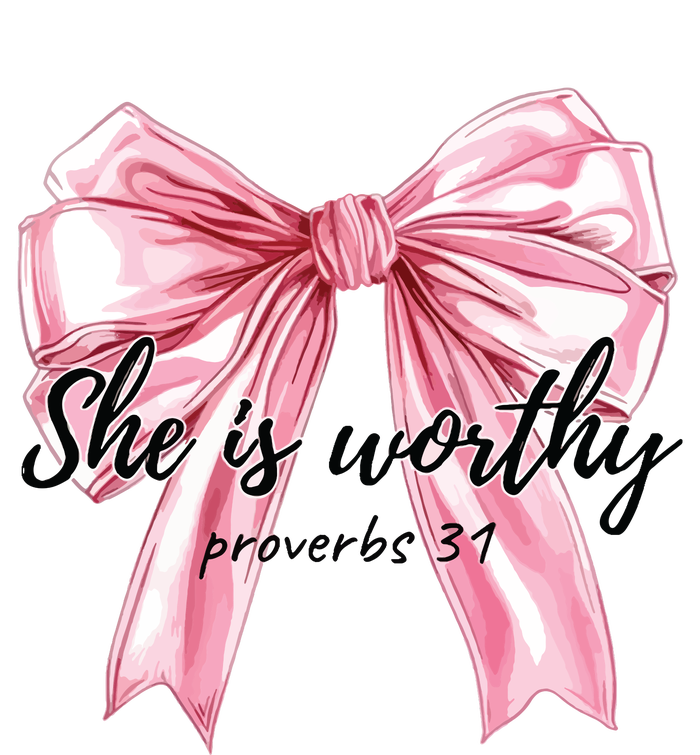 She Is Worthy Bow Women Christian Christian Coquette T-Shirt