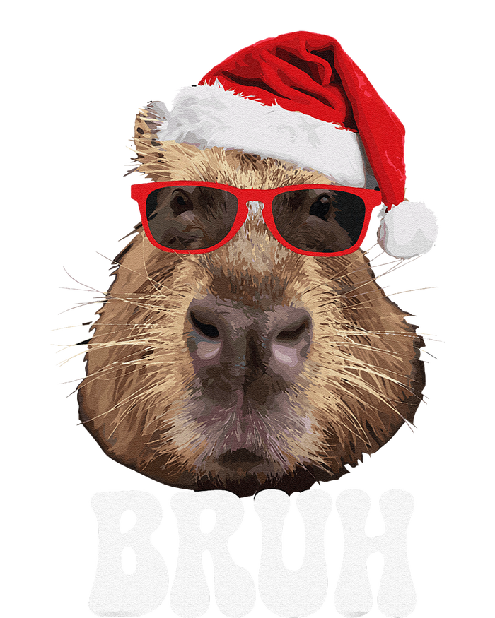 Bruh Capybara Funny Santa Hat Christmas Season Capybara T-Shirt