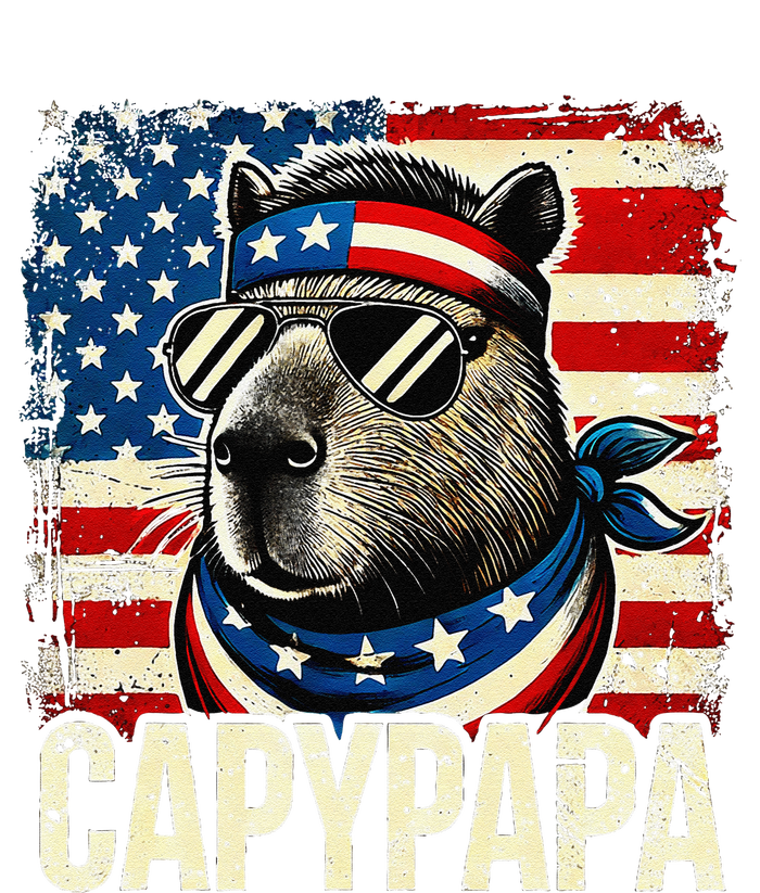 Capypapa 4th Of July American Flag Capybara Papa Usa T-Shirt