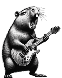 Capybara Playing Electric Guitar. Funny Capybaras Lover T-Shirt