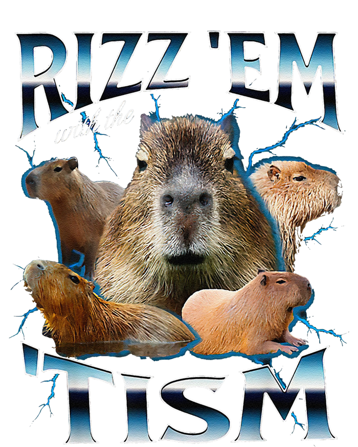 Rizz Em With The Tism Capybara Funny Oddly Dank Meme T-Shirt