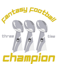 Fun Three Time Fantasy Football League Champion Trophy T-Shirt