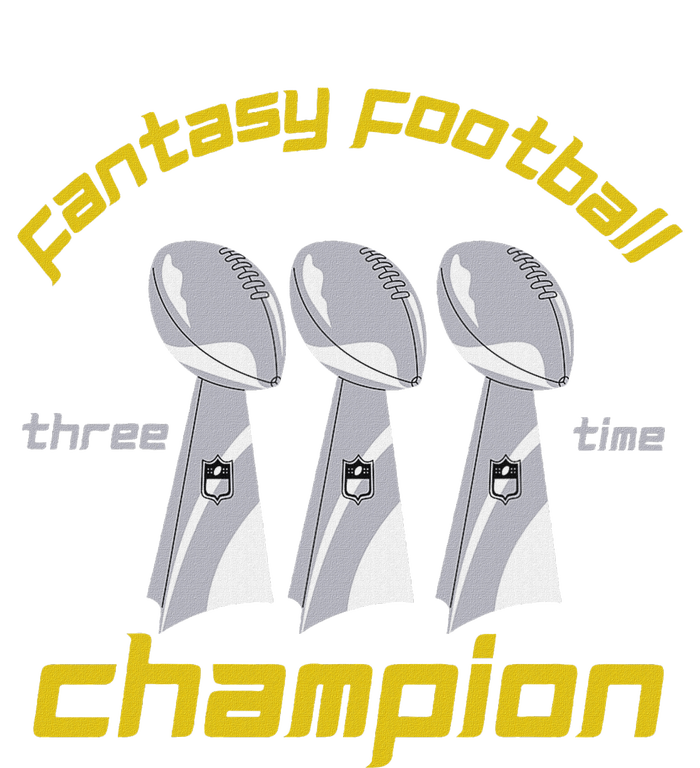 Fun Three Time Fantasy Football League Champion Trophy T-Shirt