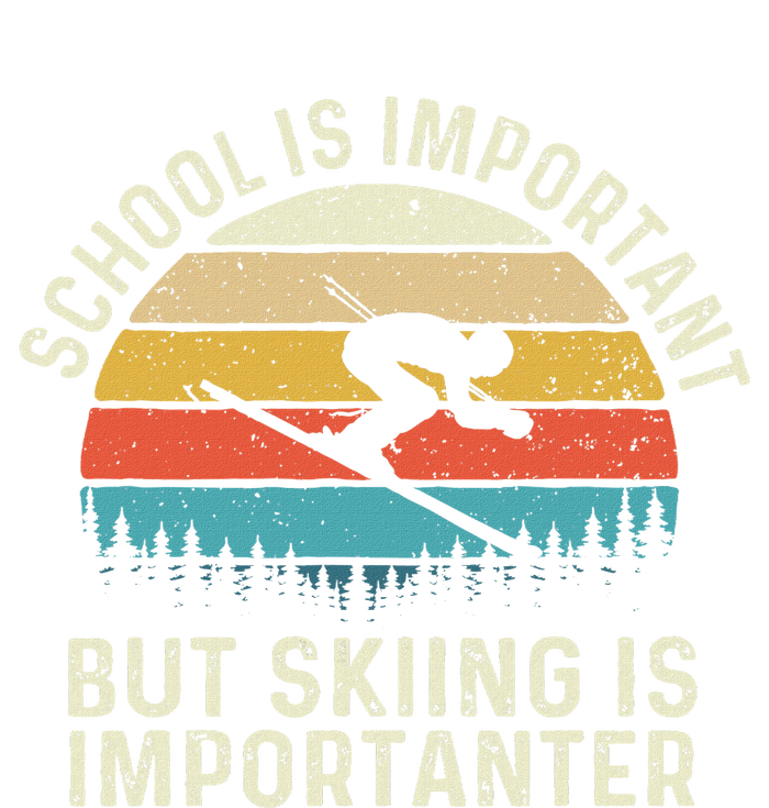 School Is Important But Skiing Is Importanter Retro Skier T-Shirt