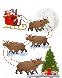 Funny Xmas Lighting Tree Santa Riding Capybara Christmas T-Shirt