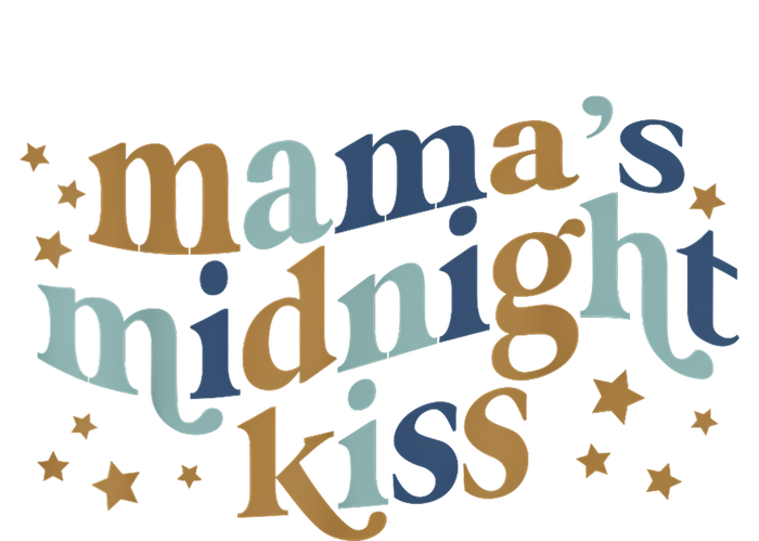 Mamas Midnight Kiss Retro Blue And Gold Sweatshirt