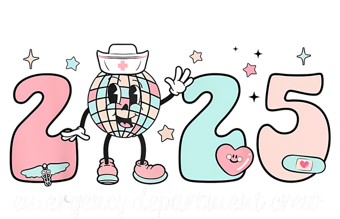 Retro Emergency Department Happy New Year 2025 Er Crew Nurse Toddler T-Shirt