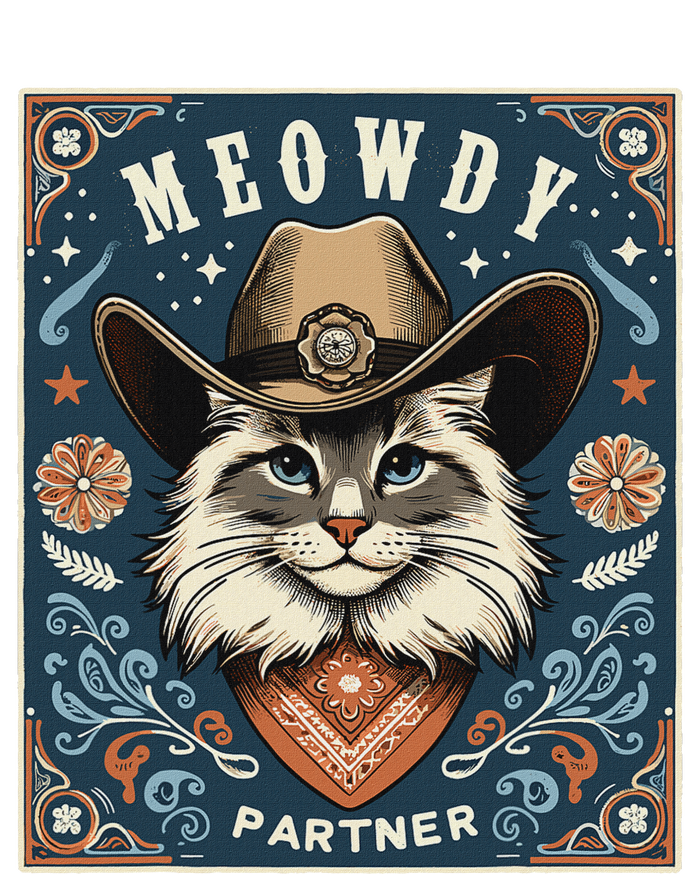 Cat Cowboy Funny Mashup Meowdy Partner Poster Western Tote Bag