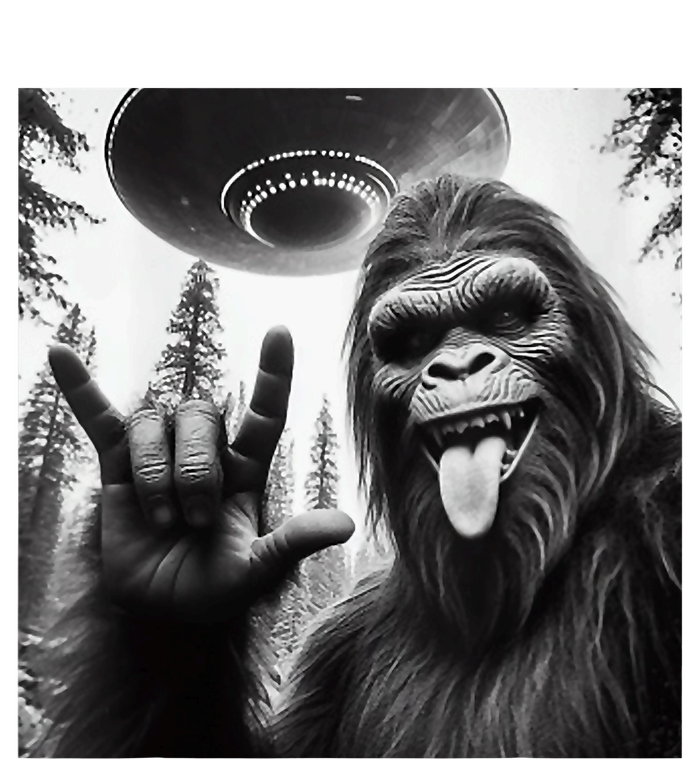 Funny Sasquatch Bigfoot Rock On Selfie With Ufo Alien Daily Commute Backpack