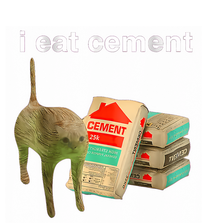 I Eat Cement Cursed Cat Funny Oddly Specificc T-Shirt