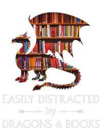 Easily Distracted By Dragons And Books Book & Dragon T-Shirt