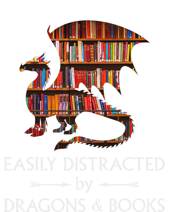 Easily Distracted By Dragons And Books Book & Dragon T-Shirt