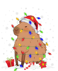 Capybara Christmas Tree Lights Santa Hat Funny Xmas 2023 T-Shirt