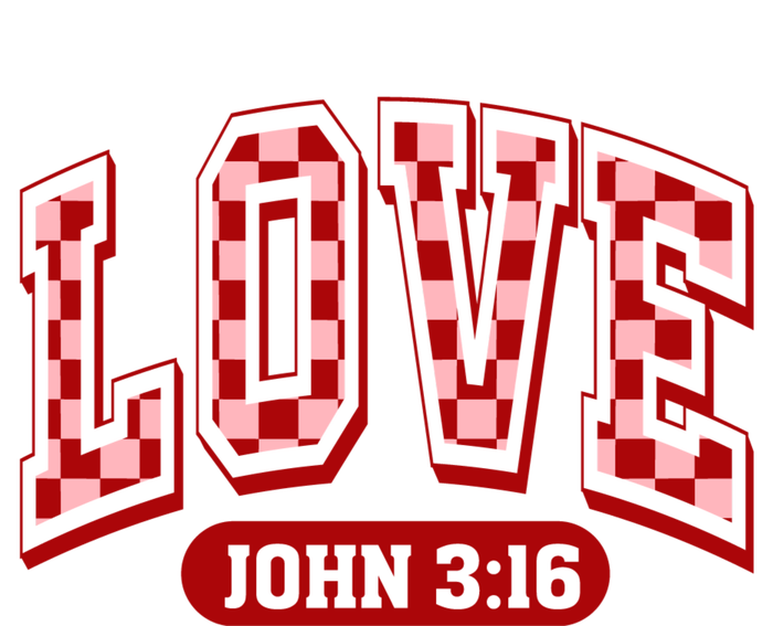 Christian Valentines Loved John 3 16 Checkered USA-Made Doggie Bandana