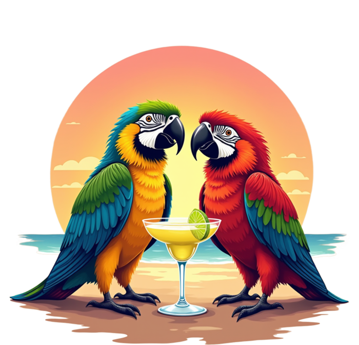 Vintage Parrots Ing Margarita On Summer Group Bird Gift T-Shirt