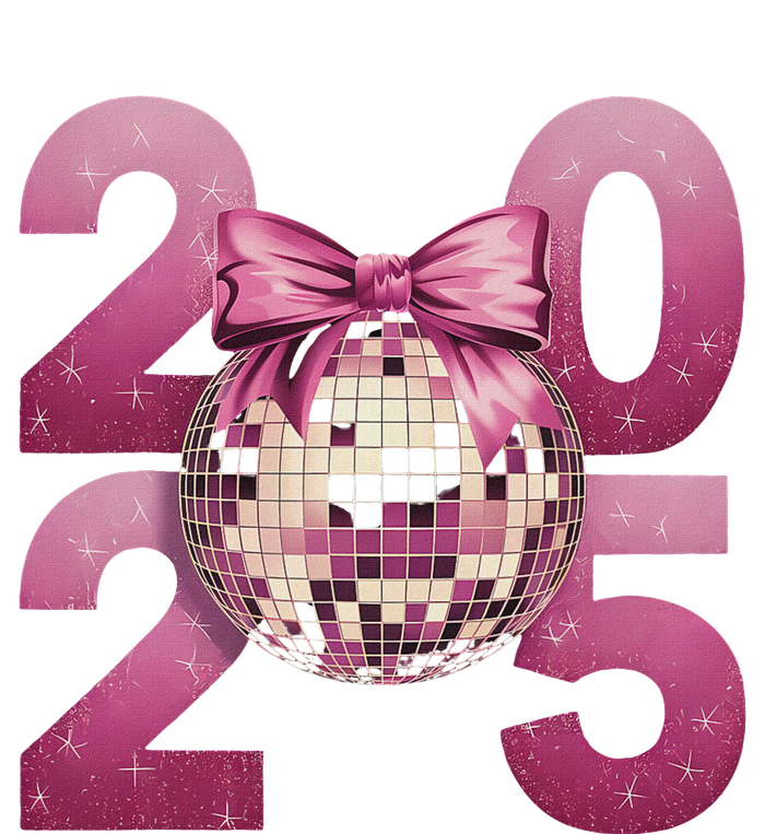 Happy New Year 2025 Disco Ball Coquette Bow Family Magnet