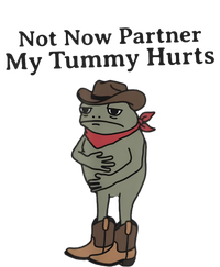 Not Now Partner My Tummy Hurts Cowboy Frog Vintage Cropped Pullover Crew