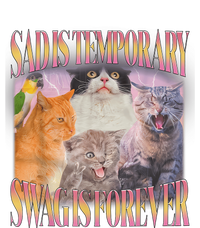 Sad Is Temporary Swag Is Forever Funny Silly Cat Meme Knit Cap Winter Beanie