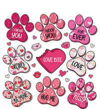 Coquette Bow Dog Paw Print Heart Valentine T-Shirt