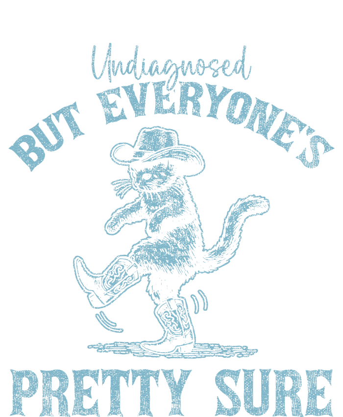 Undiagnosed But EveryoneS Pretty Sure Funny Cowboy Cat Yupoong Adult 5-Panel Trucker Hat