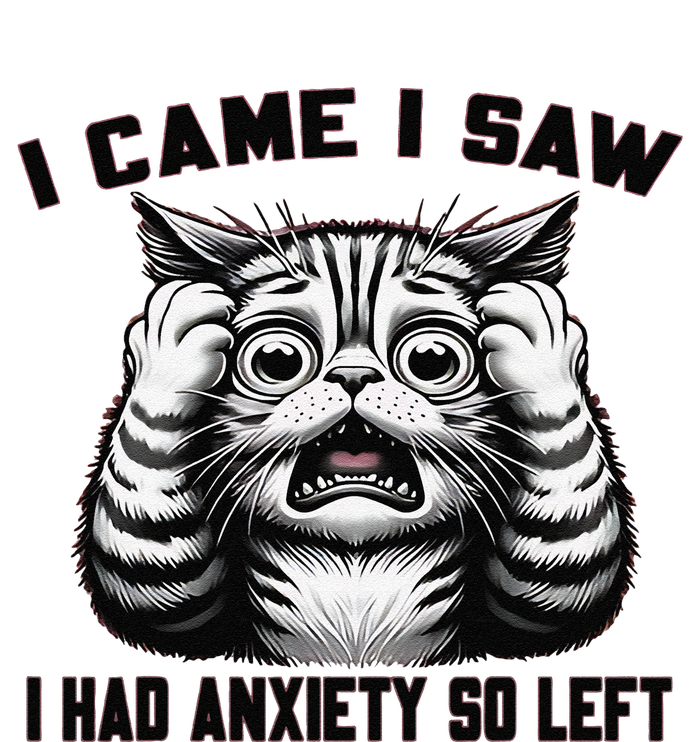 I Came I Saw I Had Anxiety So Left Funny Cat Anxiety Quote T-Shirt